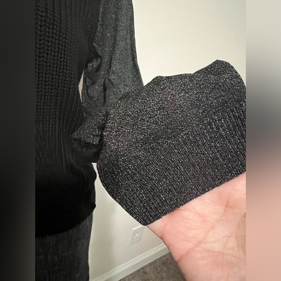 La Scala black knit sweater with glittery sleeves - Picture 5 of 7